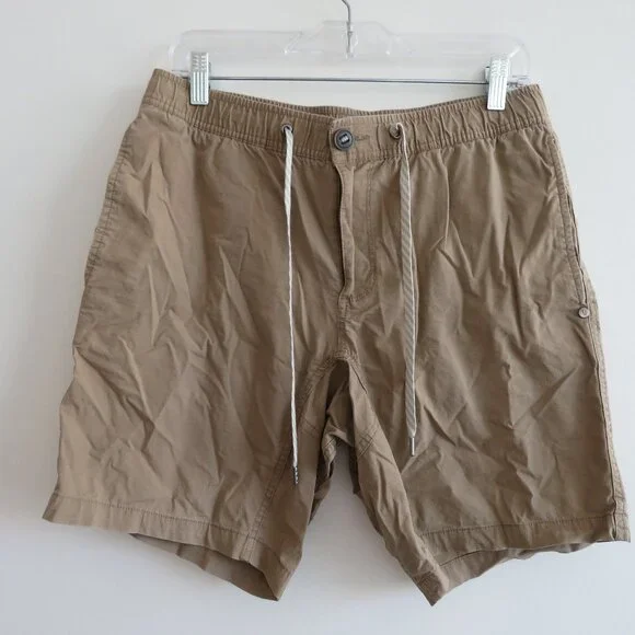 VUORI Ripstop DuraTerra™ Shorts in Khaki Tan Travel Outdoor Sport - Size M - Picture 2 of 13